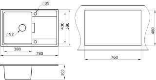 Мойка кухонная Granula GR-7804 пирит